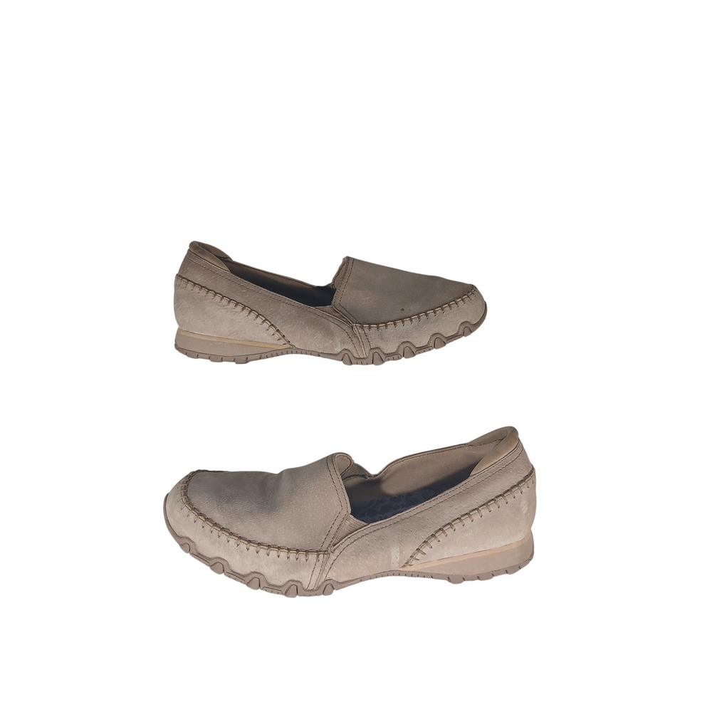 Skechers Relaxed Fit Loafers 9W Mushroom Taupe Leather Suede Slip On 49415W